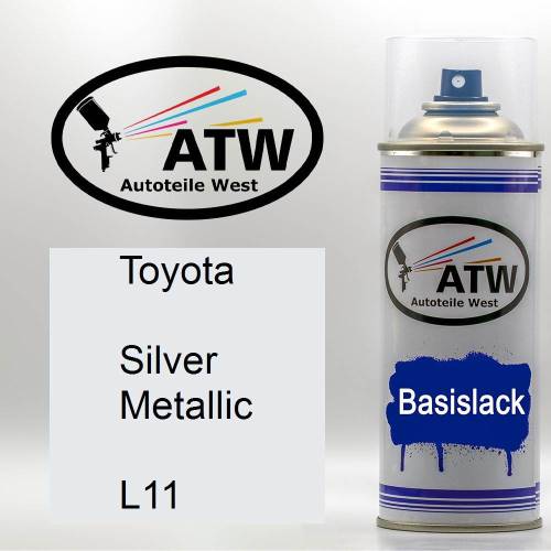 Toyota, Silver Metallic, L11: 400ml Sprühdose, von ATW Autoteile West.